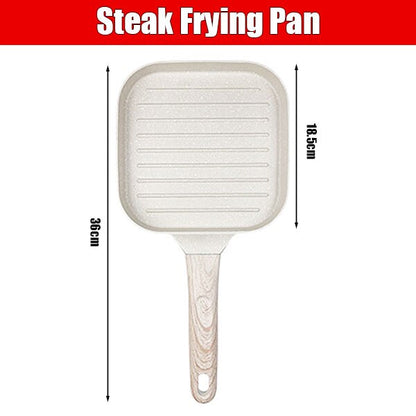 Non-Stick Frying Pan Square Grilling Pan Divided Omelet Egg Frying Pan Steak Breakfast Skillet for Gas Stove Induction Cookware