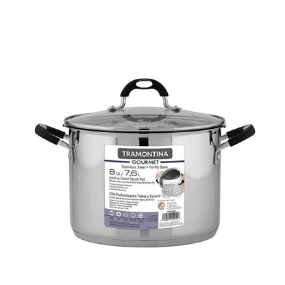 Gourmet Stainless Steel 8 Quart Lock and Drain Stock Pot