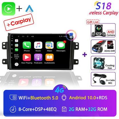 Android Car Radio for Suzuki SX4 2006-2013 Fiat Sedici 2005-2014 Multimedia Video Player Navigation 2din Carplay Stereo Audio