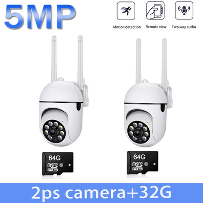 5G WiFi Surveillance Cameras 5MP IP Camera  HD 1080P IR Full Color Night Vision Security Protection Motion CCTV Outdoor Camera