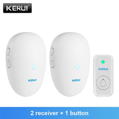 KERUI M521 Outdoor Wireless Doorbell Smart Home Security Welcome Chime Kit Door Bell Alarm LED Light Outdoor Button Battery