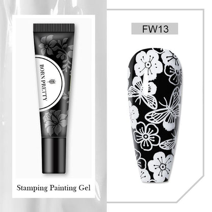 BORN PRETTY 8g Tube 5D Pudding Gel Korean-Style 5D Solid Gel Emboss Nail Design Macaron Translucent Paint Liner Gel 6 Colors