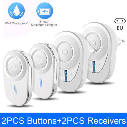 Elecpow Wireless Doorbell Outdoor Waterproof Smart Home Door Bell Elderly Emergency Call Reminder LED Flash Home Security Alarm