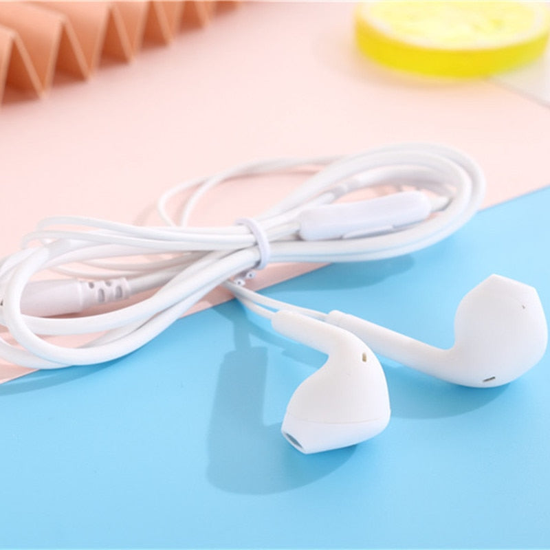 Universal 3.5mm Stereo In-Ear Headphones Sport Music Earbud Handfree Wired Headset Earphones with Mic For Xiaomi Huawei Samsung