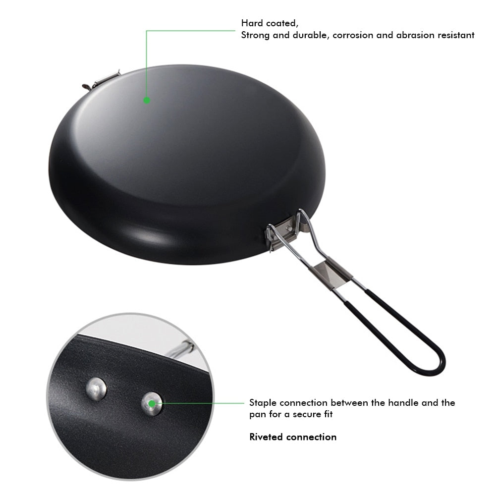 Nonstick Frying Pan Foldable Handle Non Stick Skillet Easy Cleaning Non Stick Camping Pan Multifunctional Camp Cooking Supplies