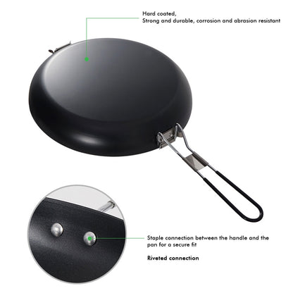 Nonstick Frying Pan Foldable Handle Non Stick Skillet Easy Cleaning Non Stick Camping Pan Multifunctional Camp Cooking Supplies