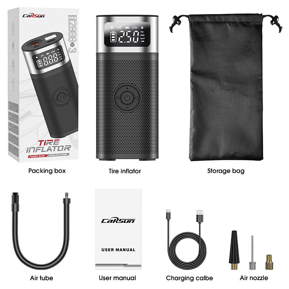 Wireless Mini Car Tire Inflator 12V 150PSI Portable Air Compressor Motorcycle Bicycle Tire Air Filling Metal Electric Air Pump
