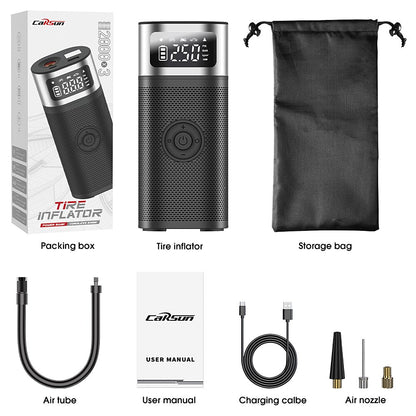Wireless Mini Car Tire Inflator 12V 150PSI Portable Air Compressor Motorcycle Bicycle Tire Air Filling Metal Electric Air Pump