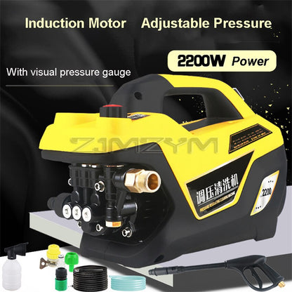 Adjustable Pressure Household Car Washing Machine 110V/220V Automatic Induction Water Gun High Pressure Cleaning Tool Equipment