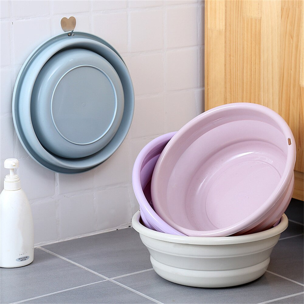 Portable Foldable Basin Silicone Travel Folding Wash Laundry Basin Safe Durable Foldable Easy to Store Basin Bathroom Supplies