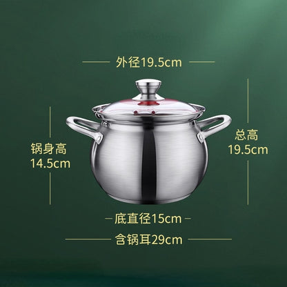 stainless steel Soup big cooking pot Thickened soup pot New design General use of gas in induction cooker for porridge pot