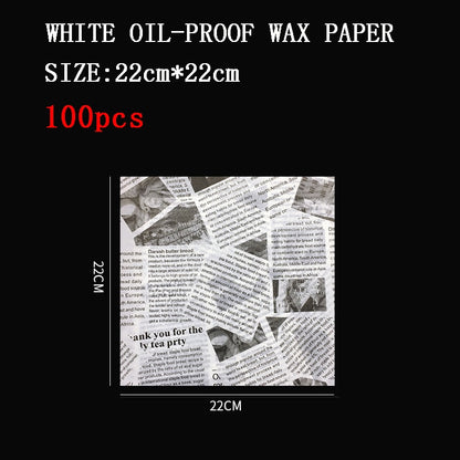 50/100pcs Oil Proof Wax Paper for Food Baking Barbecue Burger Fries Bread Baking Paper Plate Mat Baking supplies