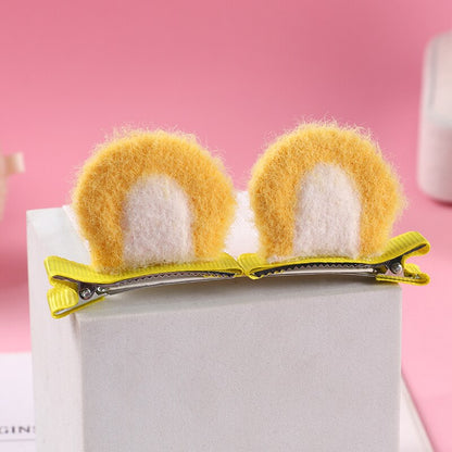 New Plush Cat Ears Hairpins Girls Cute Hair Clips Hair Accessories Women Sweet Barrettes Kids Fashion Ornaments Gift