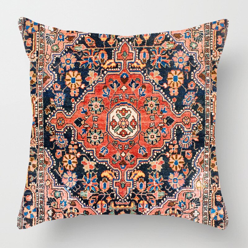 2021 New Ethnic Persian Carpet Print Linen Pillows Case Hot Bohemian Decorative Geometric Throw Pillows Sofa Couch Home Decor