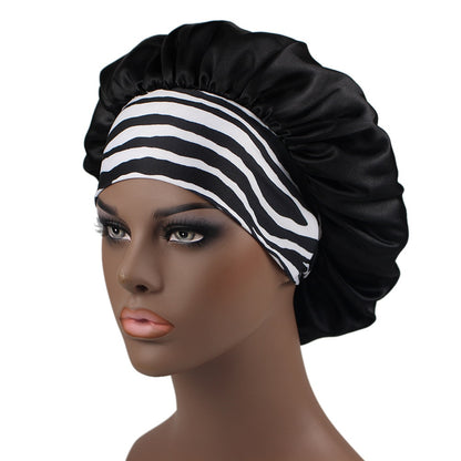 Unisex Head Wrap Elastic Band Cap For Brimmed Night Hat Bath Cap Extra Large Satin Silky Bonnet Sleep with Premium Elastic Band