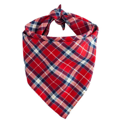 Dog Bandanas Large Pet Scarf Christmas Snow Print Dog Cotton Plaid WashableBow ties Collar Cat Dog Scarf Large Dog Accessories