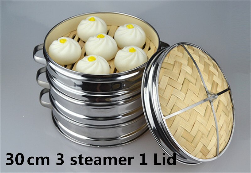 Stainless Steel Cookware Bamboo Steamer Bamboo Steamer Rice Snack Basket Set Dumpling Steamer Kitchen Cooking Tools