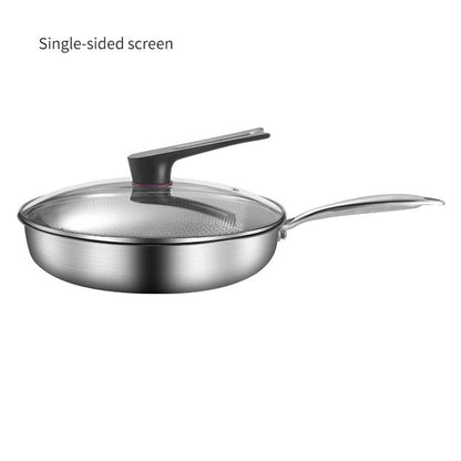 Frying Pan Stainless Steel Honeycomb Cooking Double Sided Non-stick Non-coated Full Screen Omelet Steak Pancake Cookware Kitchen