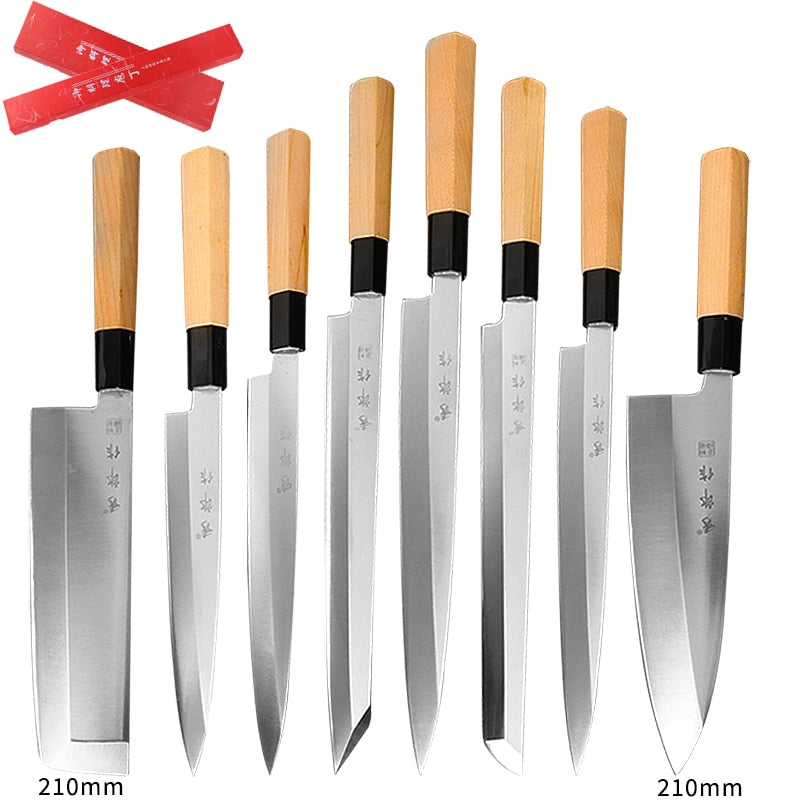 Japanese Kitchen Knife Sushi Sashimi Knife Chef High Carbon Stainless Steel Salmon Knife Slicing Knife Cooking Tool