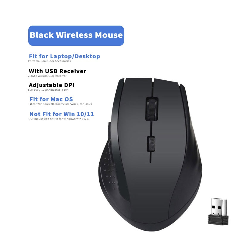 2.4Ghz Wireless Mouse Gamer for Computer PC Gaming Mouse With USB Receiver Laptop Accessories for Windows Win 7/2000/XP/Vista