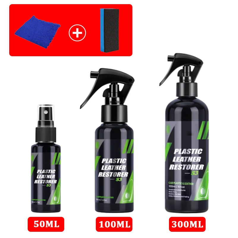 2023 New Plastic Renovator for Car Interior Spare Parts Seat Leather Liquid Wax Polish Plastic Restore Cleaner Spray Accessories