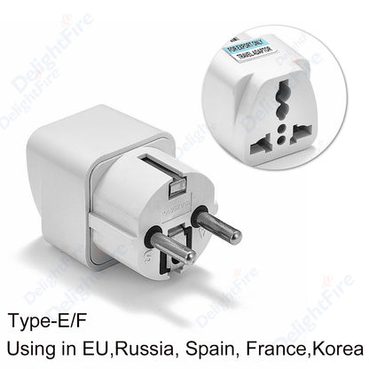1pcs Universal AU UK US EU Plug Adapter US to EU Plug Converter Australian KR Euro Travel Adapter Power Electric Socket Outlet