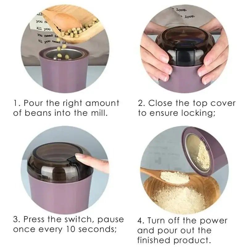 Portable Grinder Mini stainless steel Electric Coffee Bean Grinder Herbs Salt Pepper Spices Nuts Grains Powder Crusher