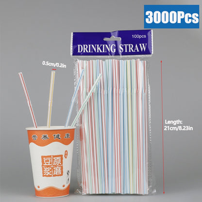 30/3000Pcs Black Colorful Drinking Straws Kunststof rietjes Milk Tea Bar Party Wedding Kitchen pajitas Beverage Straw Wholesale