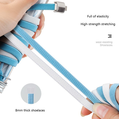 New Press Lock Shoelaces Without ties 8MM Width Flat Elastic Laces Sneakers Kids Adult No Tie Shoe laces for Shoes Accessories