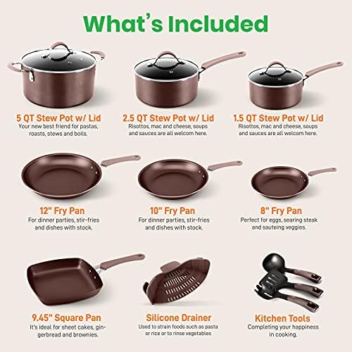 Pots &amp; Pans Set \u2013 High-qualified  Kitchen Cookware Set, Non-Stick (14-Piece Set)