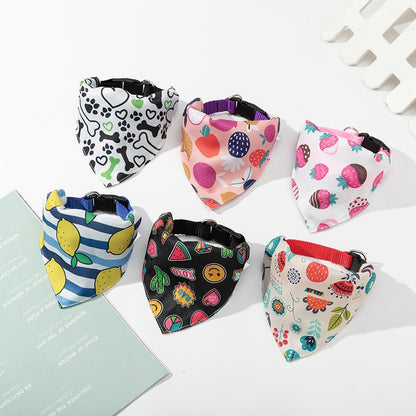 Adjustable Dog Bandanas Large Pet Scarf Pet Cotton Plaid WashableBow Ties Collar Cat Dog Scarf Large Dog Accessories Kerchief