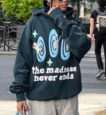 High Quality Bat Foaming Print Streetwear Large Teen Sweatshirt Harajuku Y2k Clothes Top Homie Hoodie Men Clothing Tracksuit Men