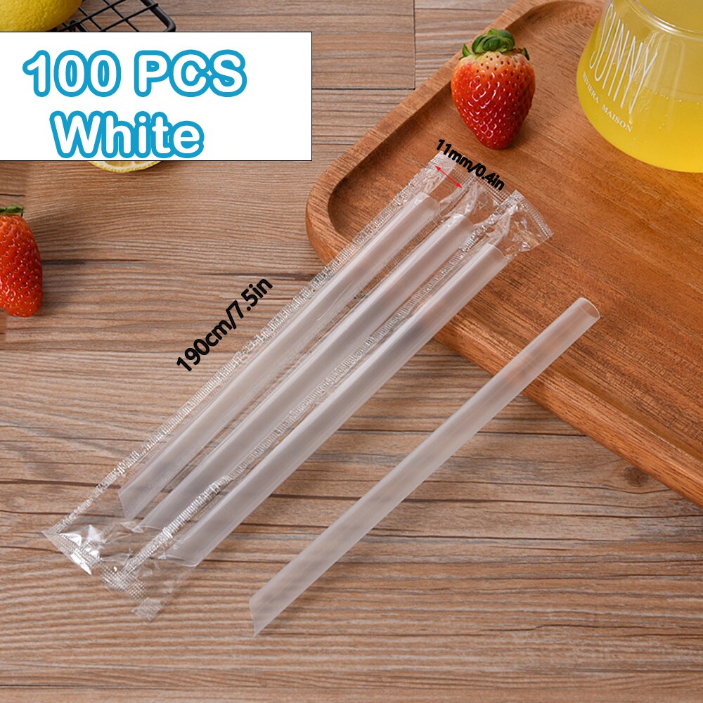 30/3000Pcs Black Colorful Drinking Straws Kunststof rietjes Milk Tea Bar Party Wedding Kitchen pajitas Beverage Straw Wholesale