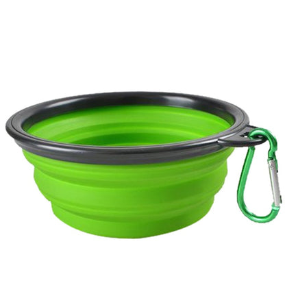 Collapsible Pet Silicone Dog Food Water Bowl Outdoor Camping Travel Portable Folding Pet Supplies Pet Bowl Dishes with Carabiner