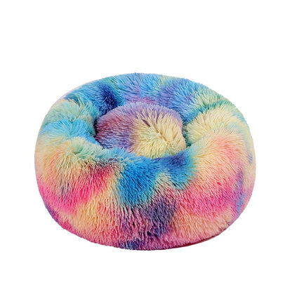 Pet Cat Bed Cushion Comfortable Donut Round Plush Kennel Pet Dog Nest Bed Winter Ultra Soft Washable Pet Bed for Dogs Cats