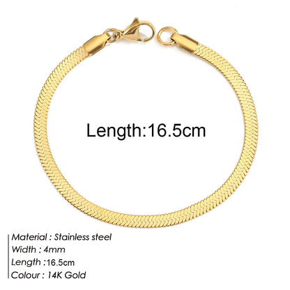 Gold Color Bracelet Stainless Steel Twist Cuban Chain Bracelet for Women Chain Bracelet Jewelry Gifts Wholesale Dropshipping