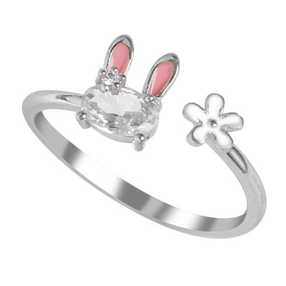 Cat Ear Finger Rings Open Design Cute Footprints Fashion Jewelry Ring For Women Young Girl Child Gift Adjustable Animal Ring