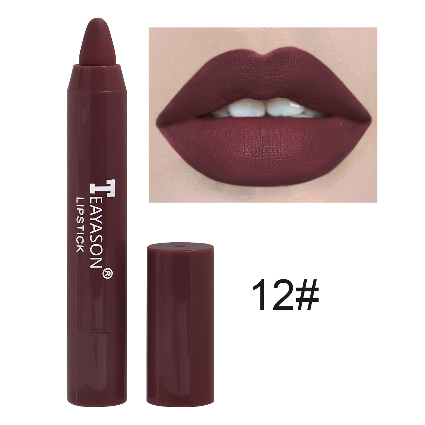 12 Colors Sexy Matte Lipstick Waterproof Long Lasting Color Rendering Non-stick Velvet Lips Liner Pencil Woman Makeup Cosmetics