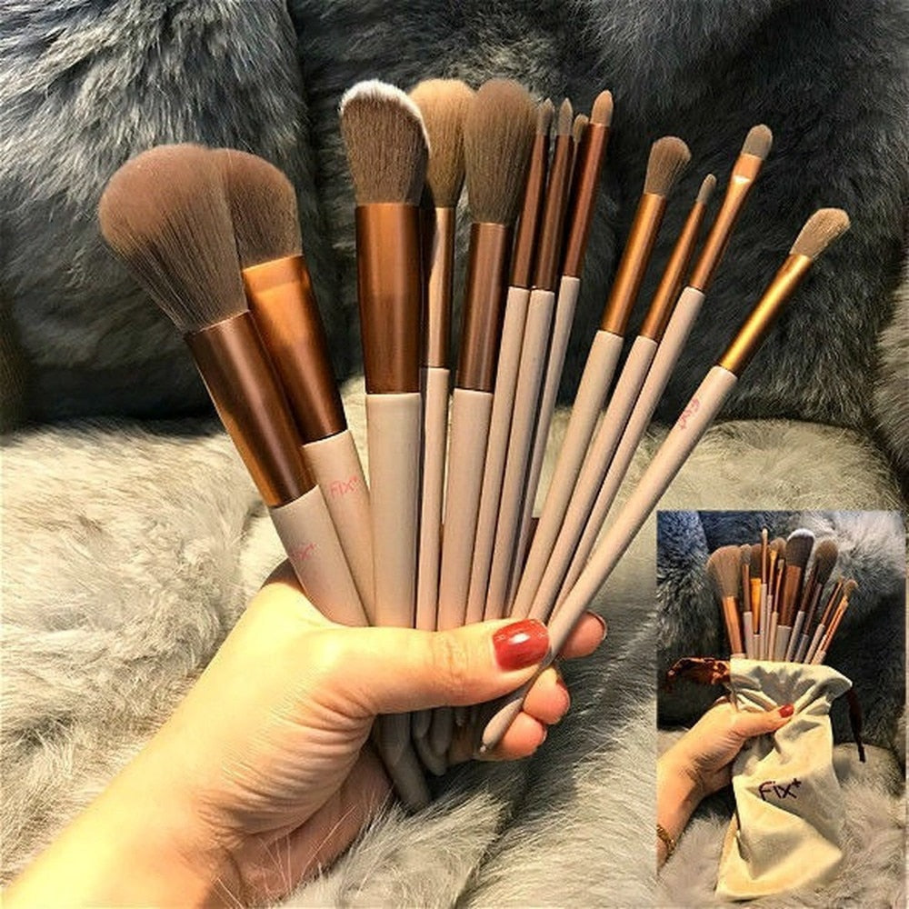 13Pcs A Set Soft Fluffy Makeup Brushes For Cosmetics Foundation Blush Powder Eyeshadow Kabuki Blending Makeup Brush Beauty Tools