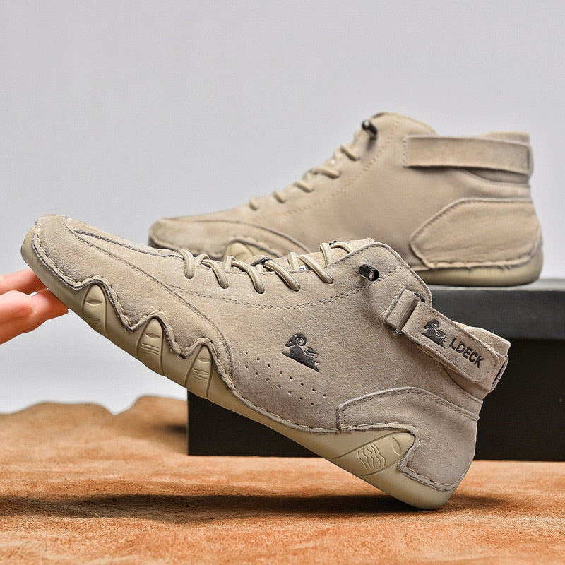 Leather Winter Boots for Men 2022 New In High Top Sneakers Luxury Aliexpress Shoes Man Footwear Casual Fur Plush Ankle Boots