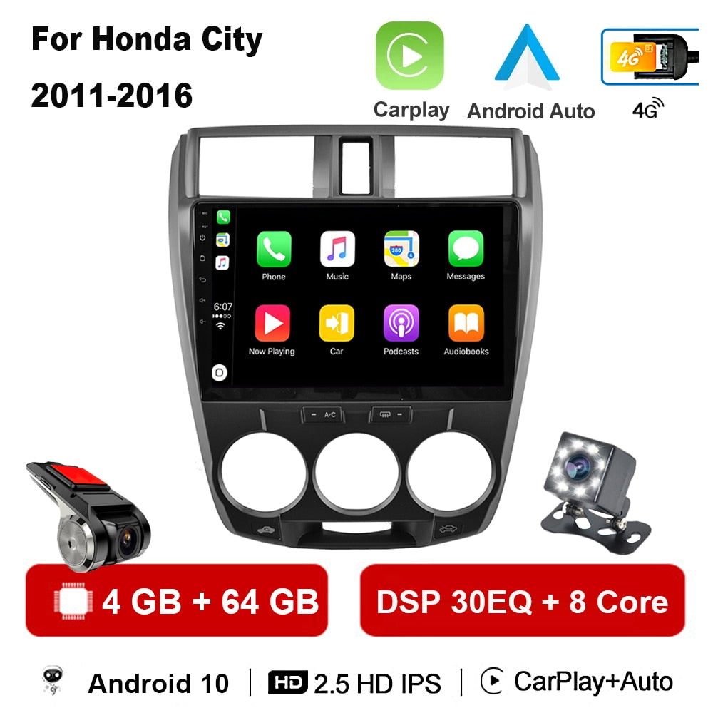 Android 2 Din Car Radio multimedia video player For Honda City 2008 2009 2010 2011 2012 2013 2014 navigation GPS audio 2din dvd