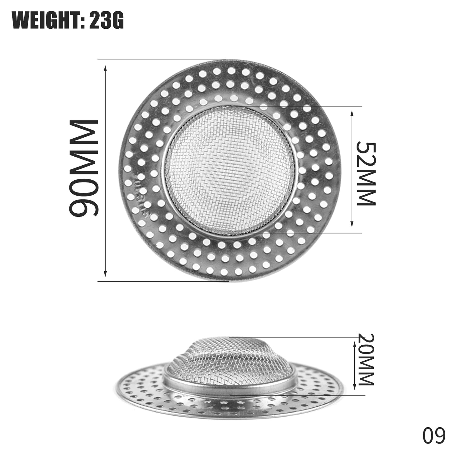 1PCS Kitchen Sink Filter Stainless Steel Mesh Sink Strainer Filter Bathroom Sink Strainer Drain Hole Filter Trap Waste Screen