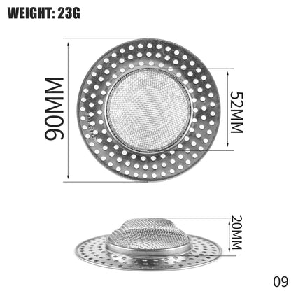 1PCS Kitchen Sink Filter Stainless Steel Mesh Sink Strainer Filter Bathroom Sink Strainer Drain Hole Filter Trap Waste Screen