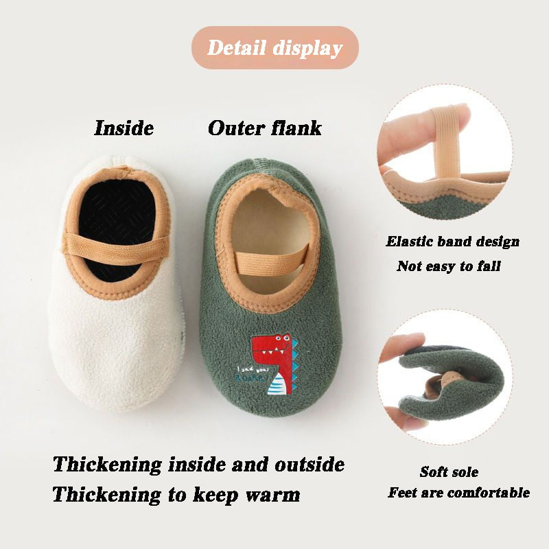 Baby Anti-slip Socks Newborn Warm Crib Floor Shoes with Rubber Sole for Children Boy Toddler Foot Girl Infant Cute Kids Slippers