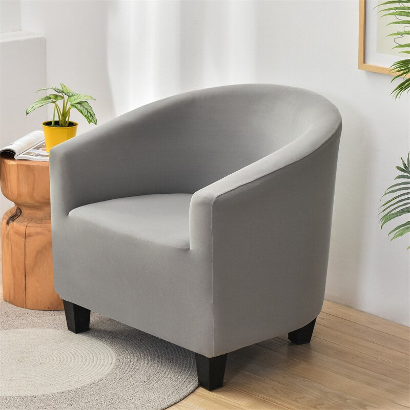 Single Seat Armchair All Cover Solid Color Stretch Club Couch Slipcover Simple Morden Style For Living Room Home Hotel Bar Decor