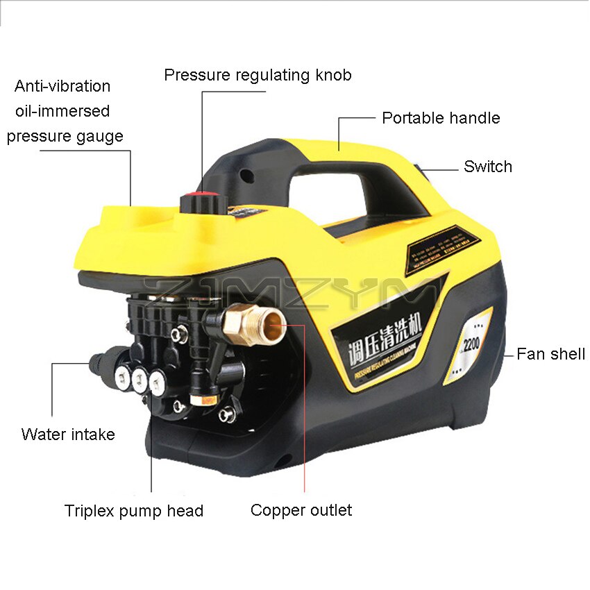 Adjustable Pressure Household Car Washing Machine 110V/220V Automatic Induction Water Gun High Pressure Cleaning Tool Equipment