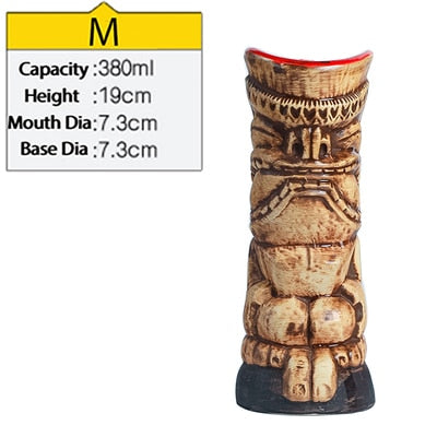 Ceramic Tiki Mug Creative Porcelain Beer Wine Mug Cup Bar Tool ,Exotic Cocktail Glasses, Tiki Bar