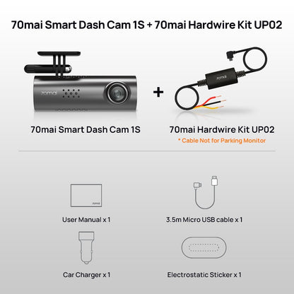 70mai Smart Dash Cam 1S English Voice Control 70 mai Car Camera 1080P 130FOV Wifi 70mai Car DVR Car Recorder Auto Recorder Wifi