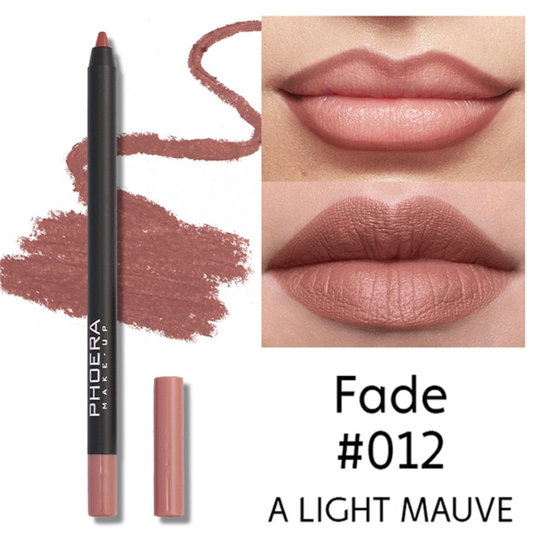 Waterproof Matte Lipliner Pencil Sexy Red Contour Tint Lipstick Lasting Non-stick Cup Moisturising Lips Makeup Cosmetic 12Color