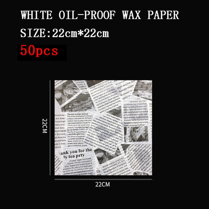 50/100pcs Oil Proof Wax Paper for Food Baking Barbecue Burger Fries Bread Baking Paper Plate Mat Baking supplies